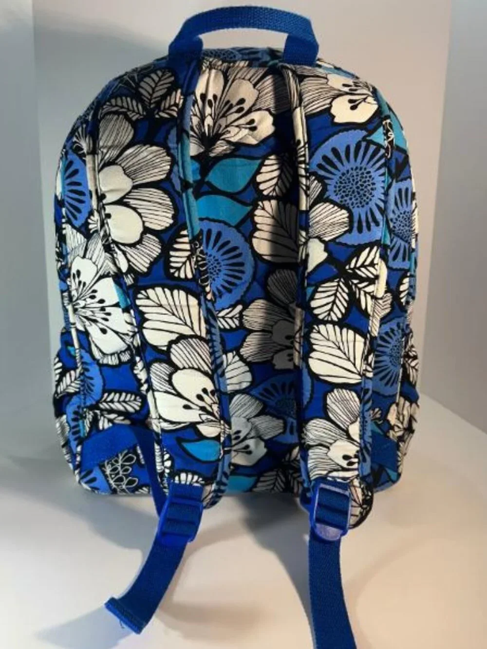 Vera Bradley Campus Backpack Blue Bayou Floral Pattern